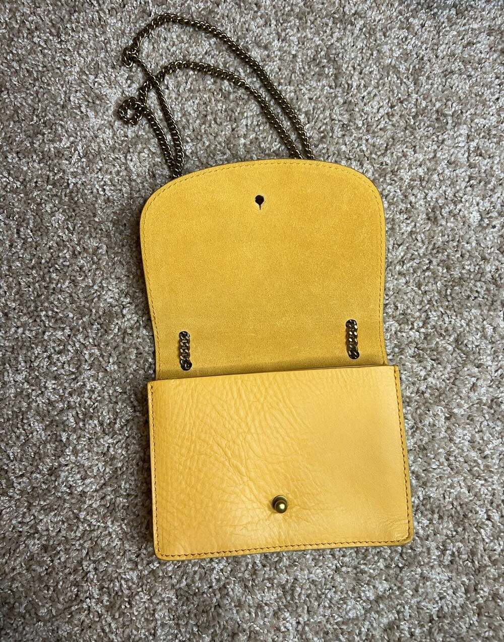 Madewell Yellow Leather Chain Crossbody Bag - Picture 3 of 8